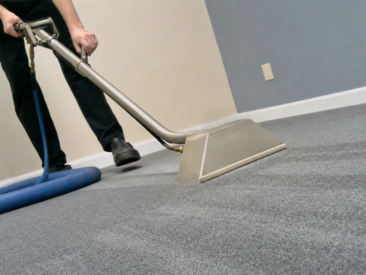 Carpet cleaning technician at work in a Covina, CA home